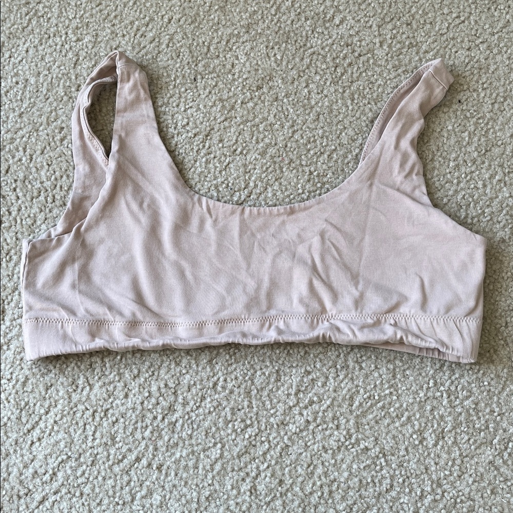 Pact Women's Seamless Bralette Organic Cotton Set Size Large Gray and Tan - Picture 7 of 12